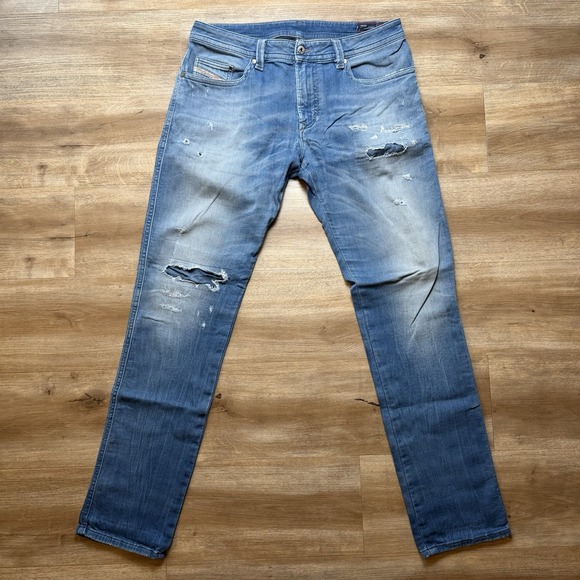 Diesel Other - Diesel Denim Sweatpants Men 32x32 Blue Thavar-NE Slim Skinny Patch Designer